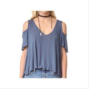 Free People Bittersweet Tee Denim Blue